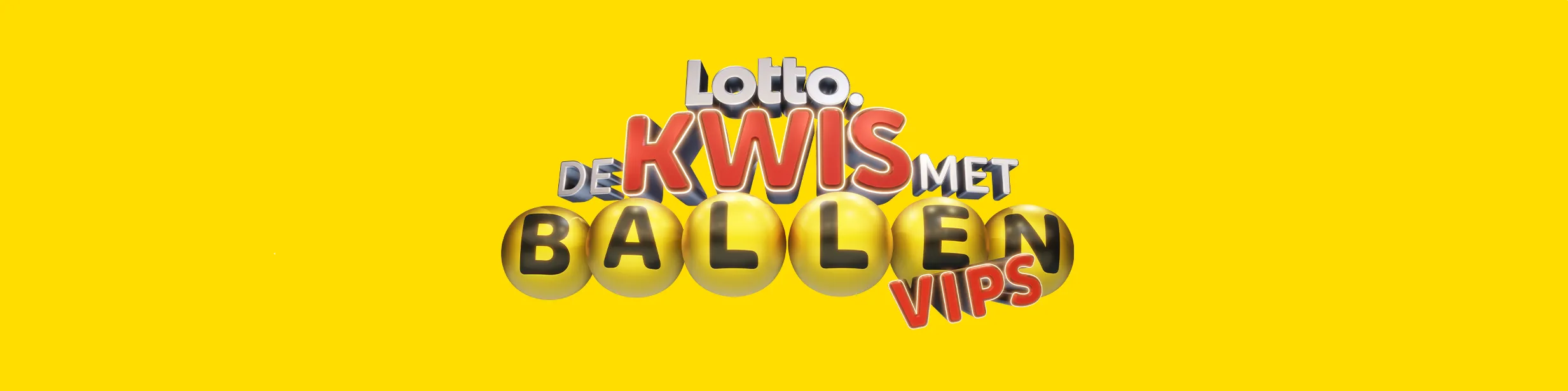 Lotto Kwis met Ballen Vips logo op gele achtergrond